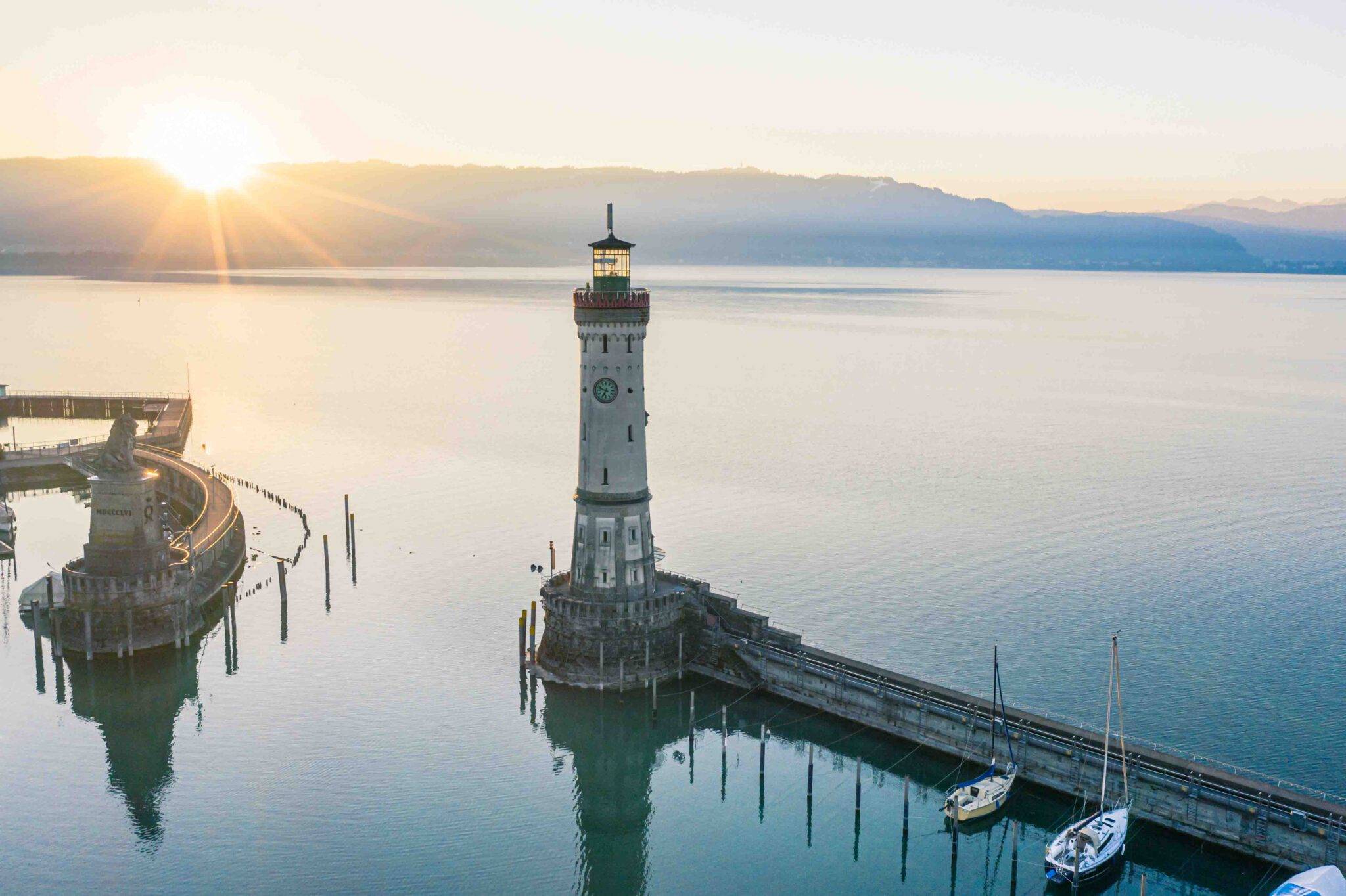 Bodensee aufnahmen direkt in Lindau am Bodensee (Leuchtturm)